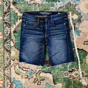 American Eagle stretch denim bermuda fray shorts